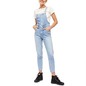 Free people button up Shelby overalls size 28